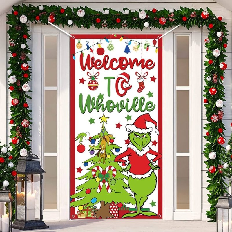 Christmas decorations of the door