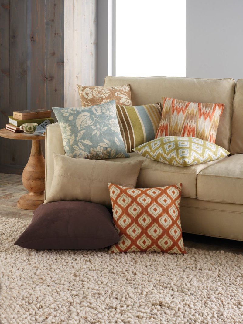 Pillows on the sofa in the interior