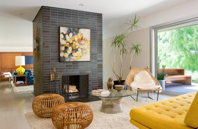 Fireplace in a modern interior