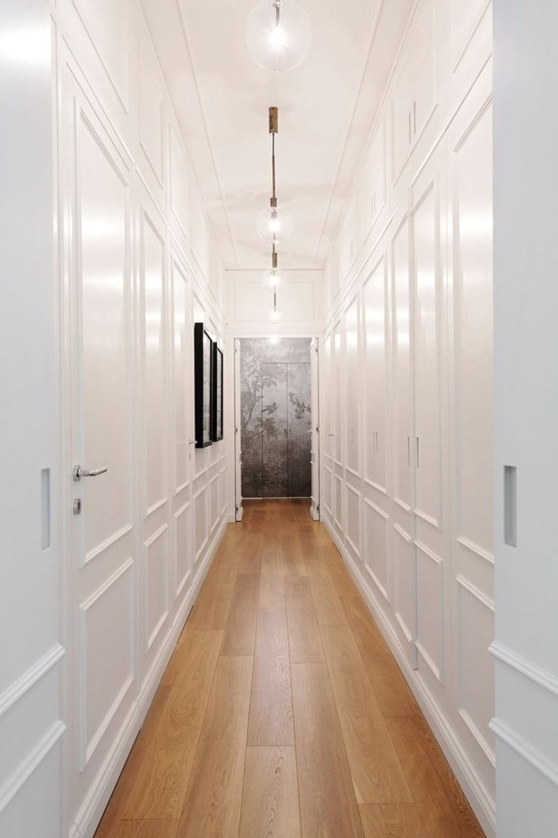 Narrow hallway in neoclassic style