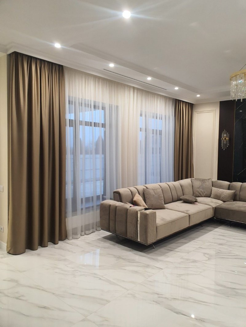 Living room curtains in a modern style