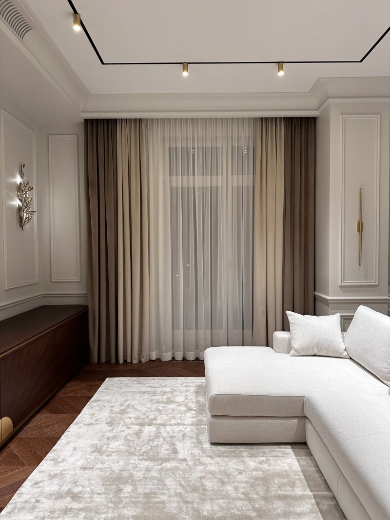 Living room curtains in a modern style