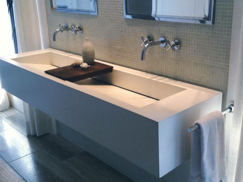 A countertop with a sink