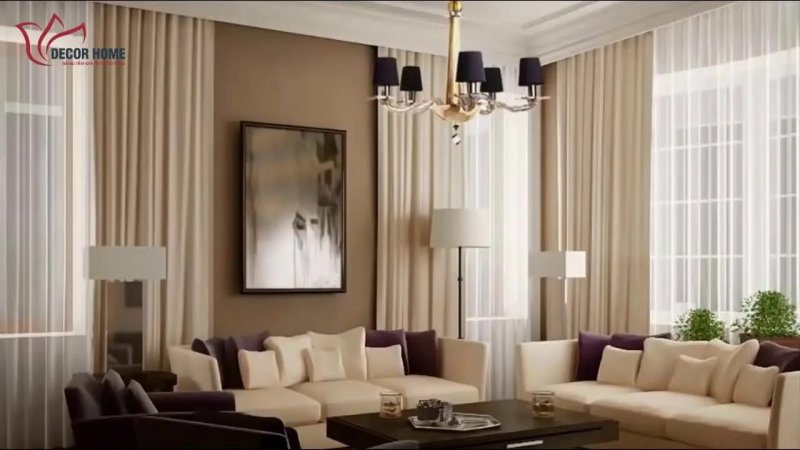 Living room curtains in a modern style