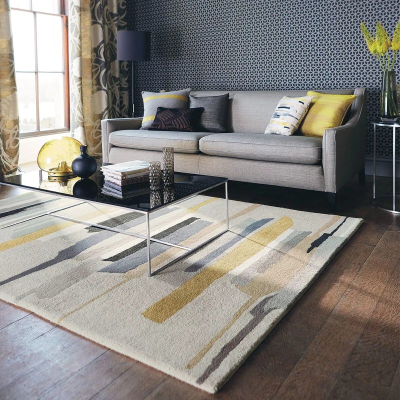 Carpet in the interior of the living room in a modern style