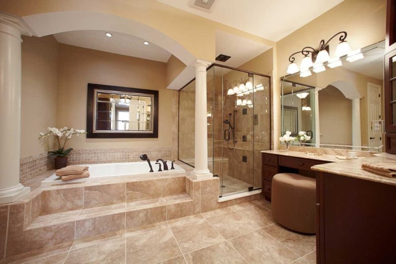 Bathroom in a private house design