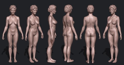 Naked female body reference