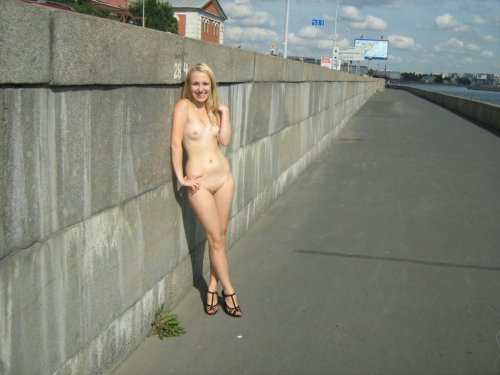 Naked girls on private street