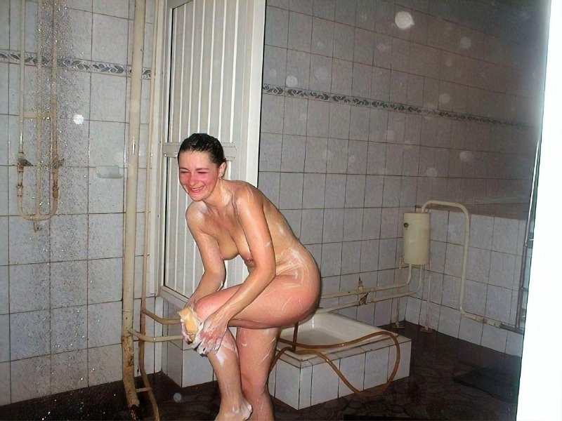 Naked in a public bath