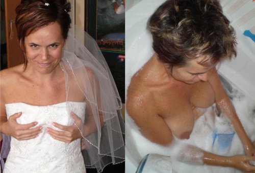The bride lit up
