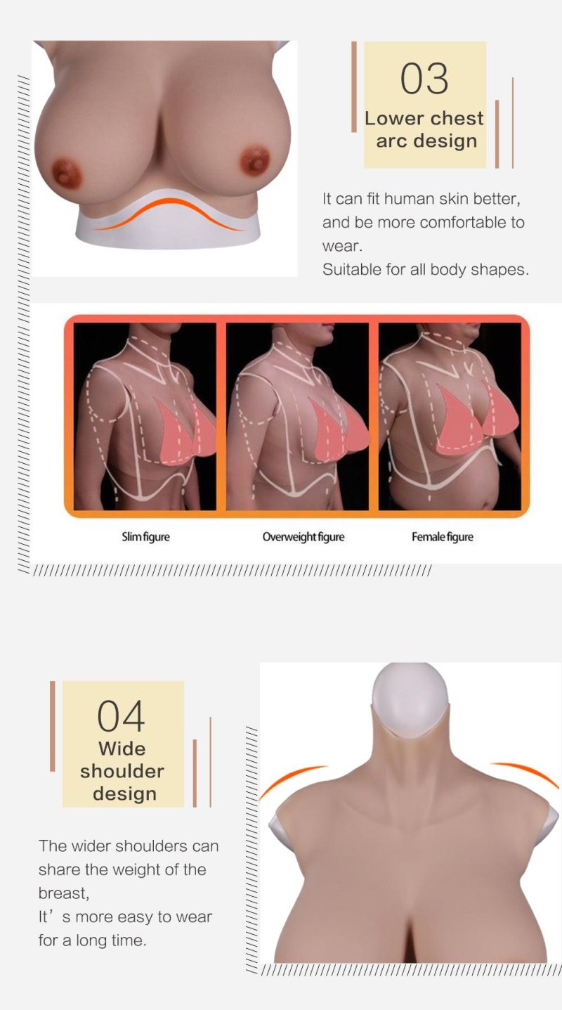 Falled silicone breasts for men