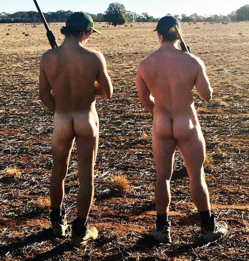 Naked hunt each other