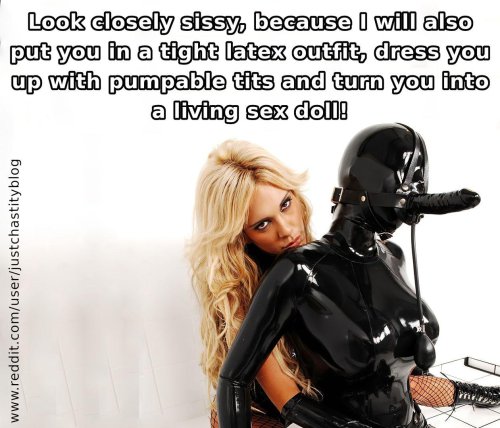 Blonde in latex
