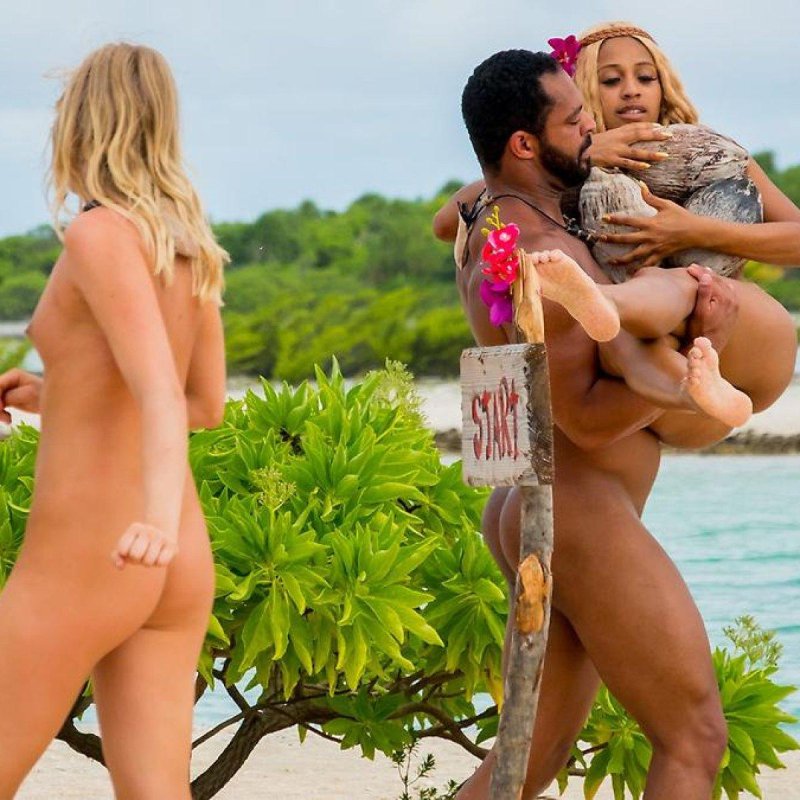 Naked on a desert island