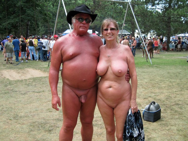 On a nudist beach