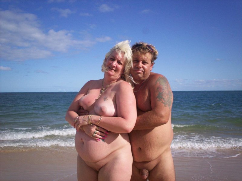 Naked thick elderly couples on the beach