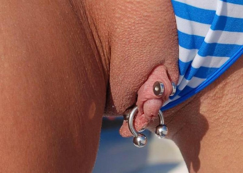 Big clit with piercing