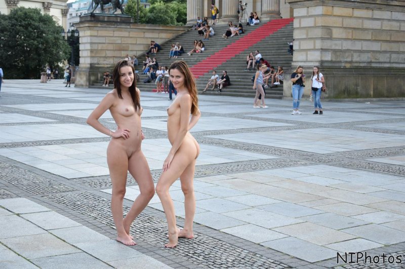 Naked girl on the street