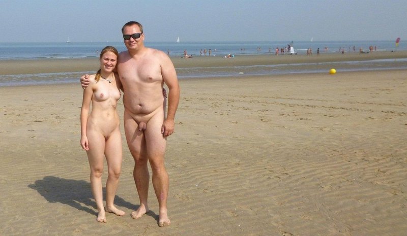 Naked couples on the beach
