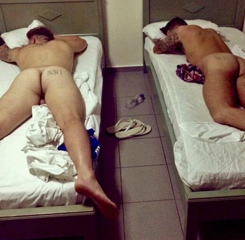 Drunk naked guy sleeps private