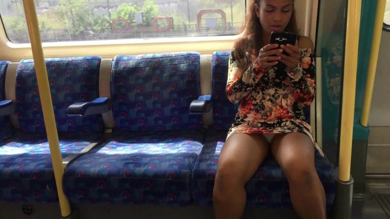 Under the skirt in subway