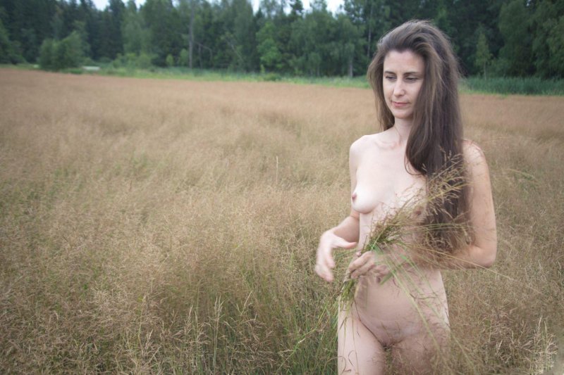 Naked wife in nature