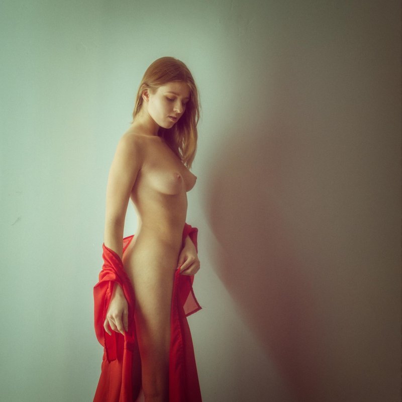 Woman in a red dress