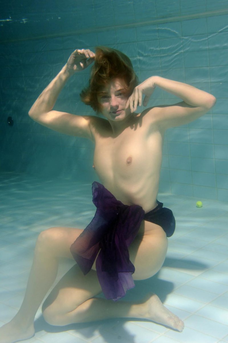 Naked girls under water