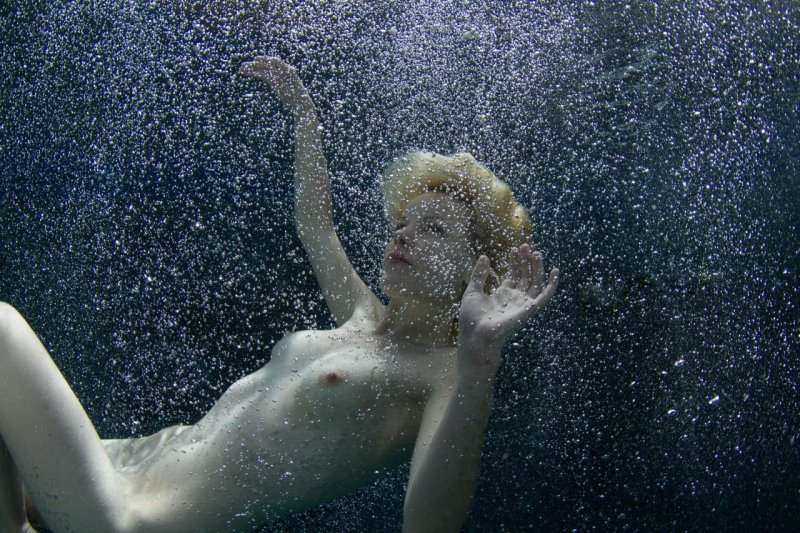 Girls in water and under