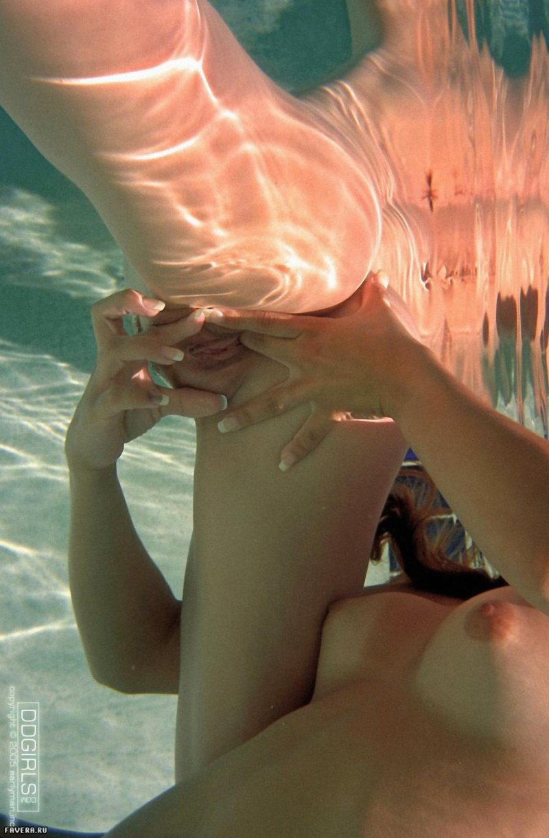 Naked girls in transparent water