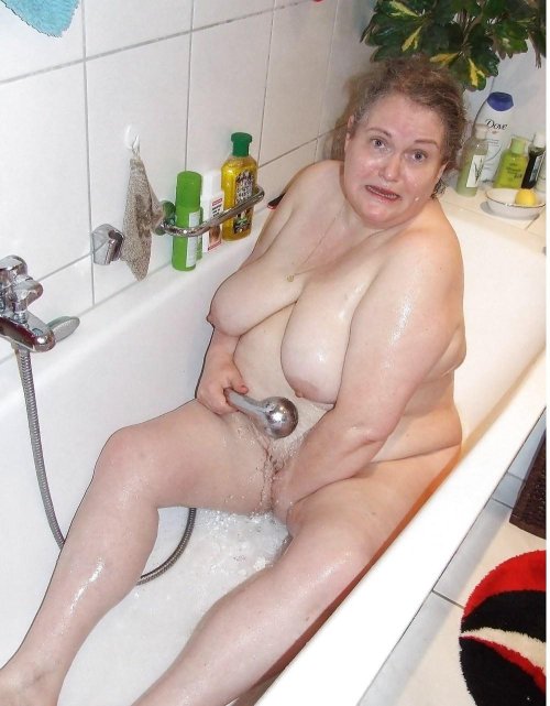 Naked women at the age of bathroom