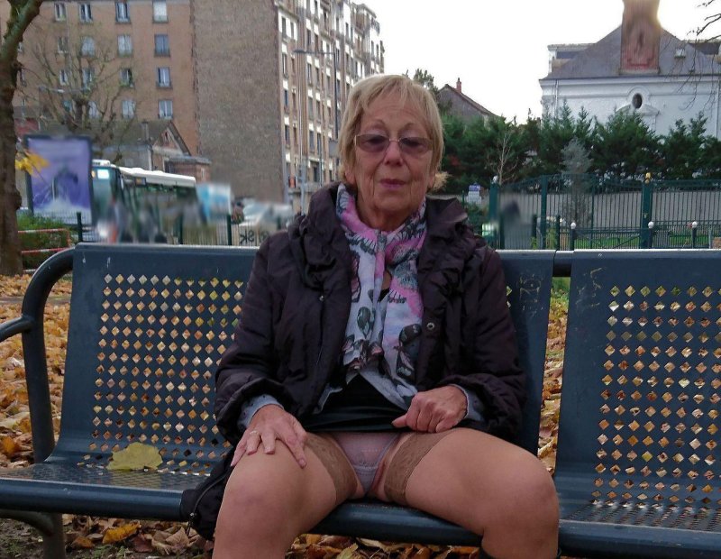 Naked elderly old women
