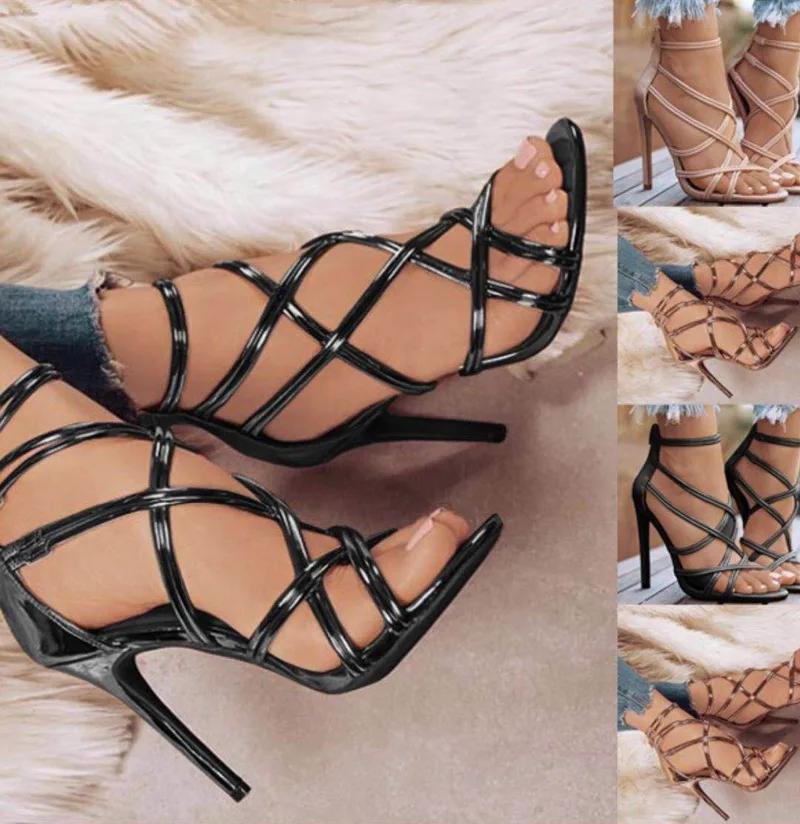 Sandals with thin straps