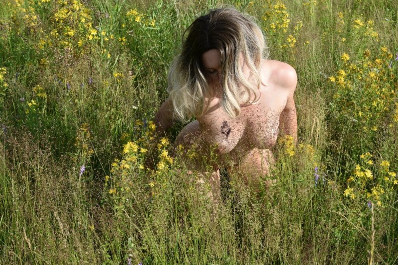 Naked in the field