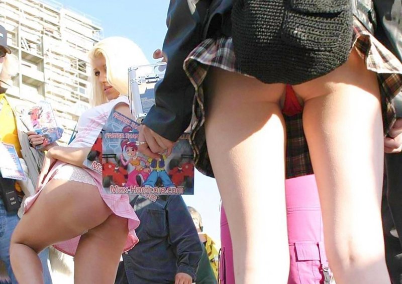 We look for girls under skirts
