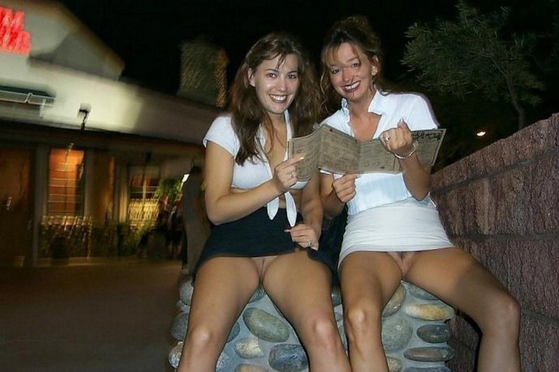 The girl showed panties