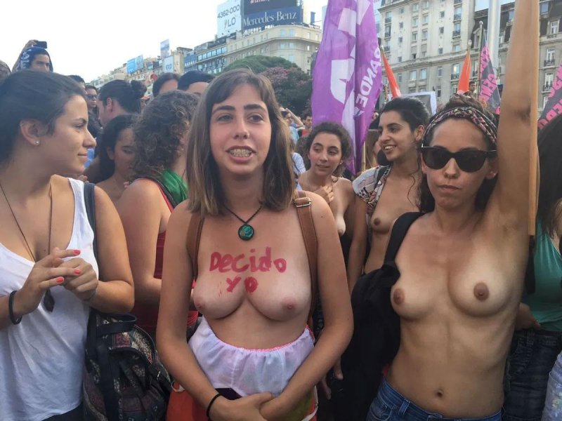 Topless naked