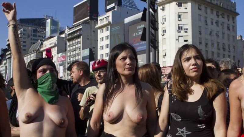 Mexican naked protest