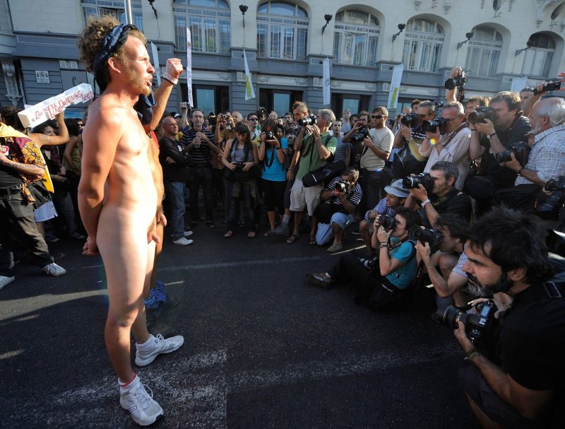 Naked people on the street