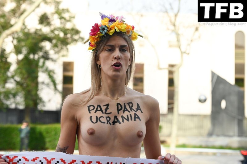 Naked women protest