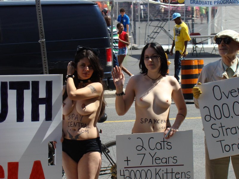 Topless women