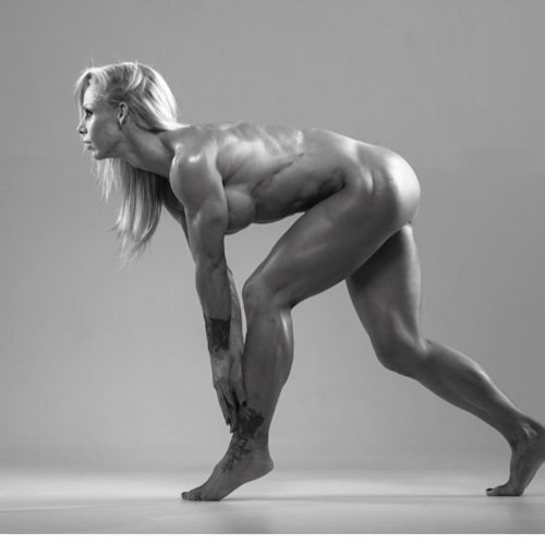 Fitness model of a girl nude