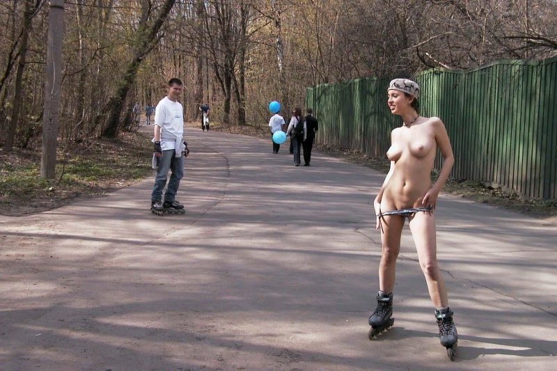 Naked girls in the park