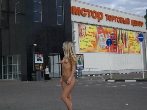 Naked girls in a store
