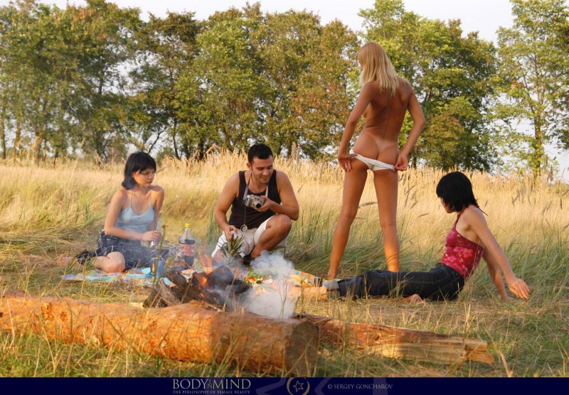 Erotic picnic in nature
