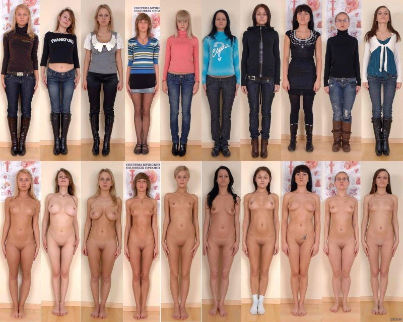 In clothes and without