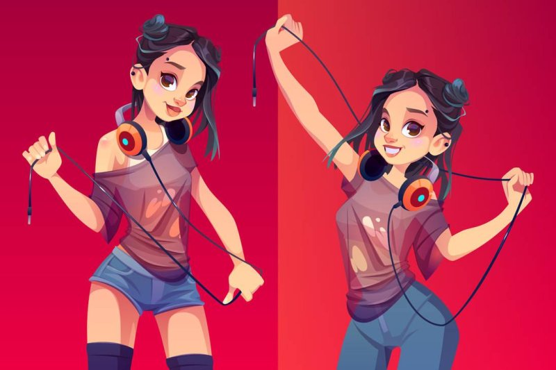 Girl with headphones