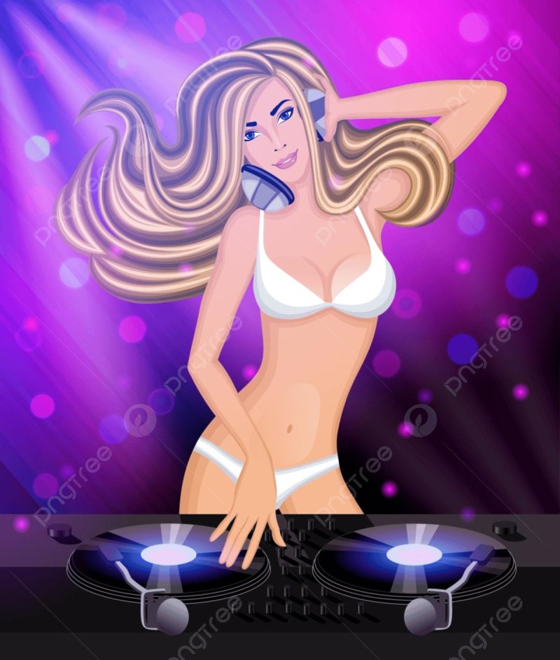 Girl at a disco drawing