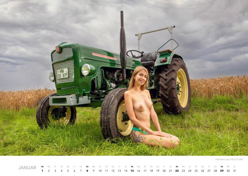 Girl on a tractor