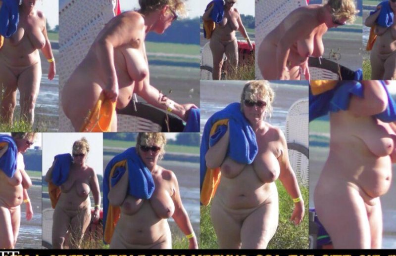 Naked mature bbw on the beach